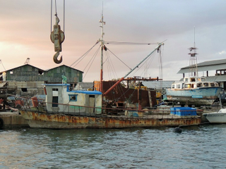Fishing trawler in Cienfuegos, Cuba.